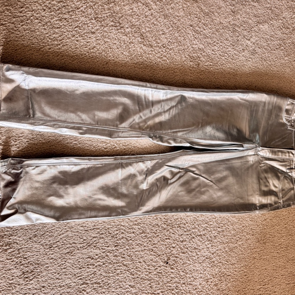 Good American Metallic Silver Pants